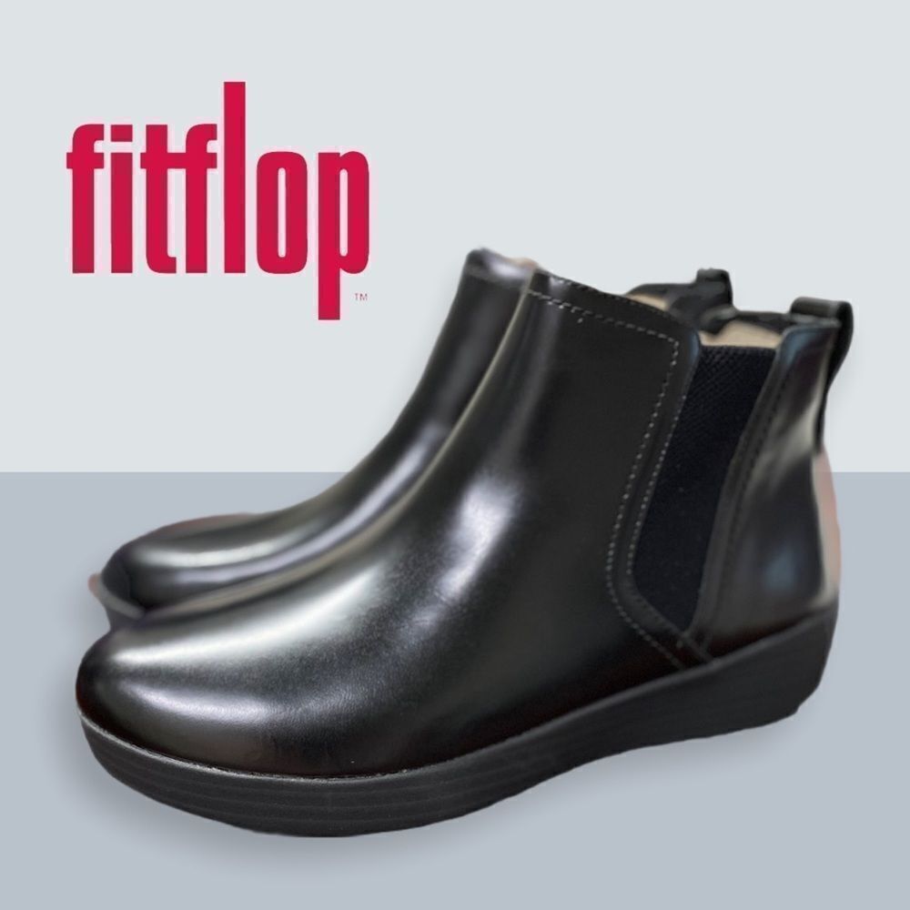 NWOT FitFlop Superchelsea Black Ankle Boots 6